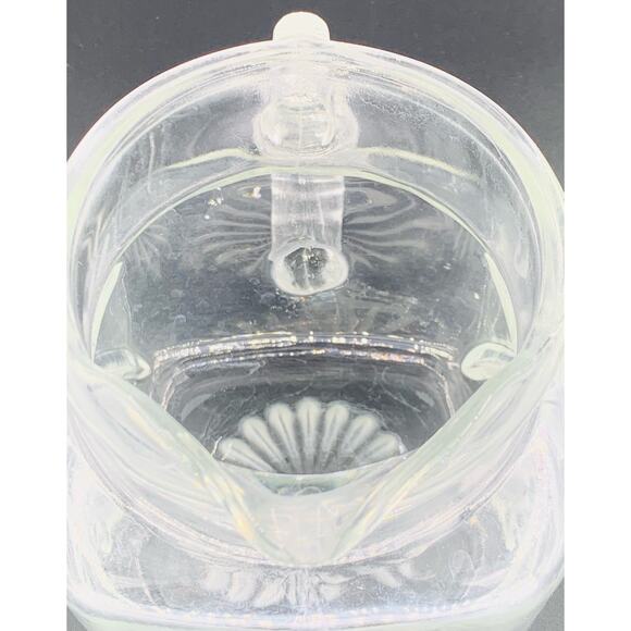 Anchor Hocking Glass Pitcher Small 40 Oz Pressed Square Star Handle Pour Spout - Picture 8 of 9